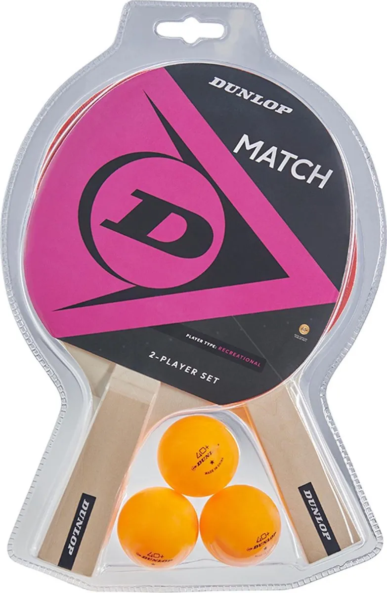 Dunlop Match 2 Tafeltennisset - Rood