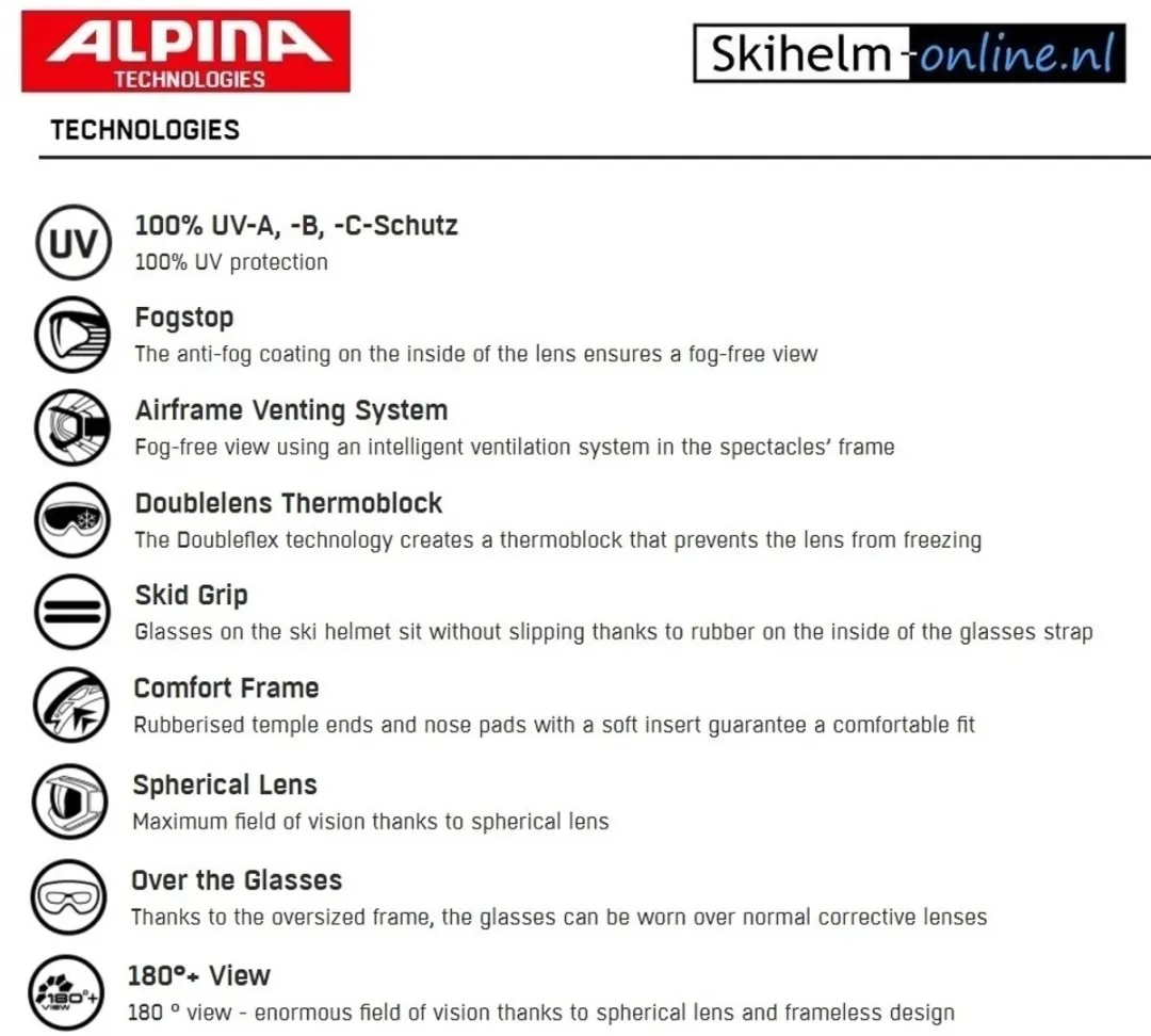 Alpina Scarabeo Q-Lite OTG Skibril - Rood - Wit
