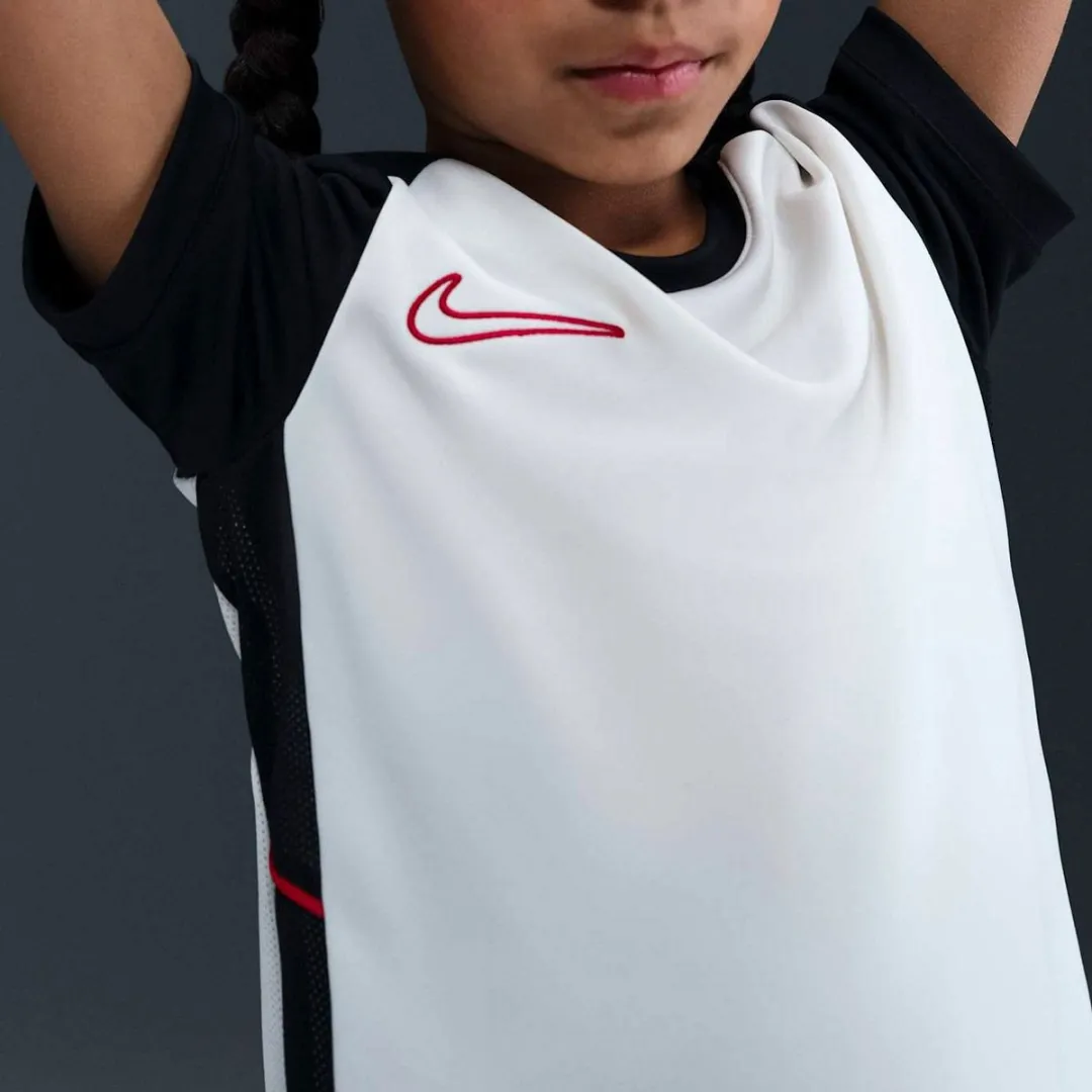 Nike Dri-FIT Academy 25 Shirt Junior HJ3716-133 - Maat 128 - Wit/Zwart/Rood