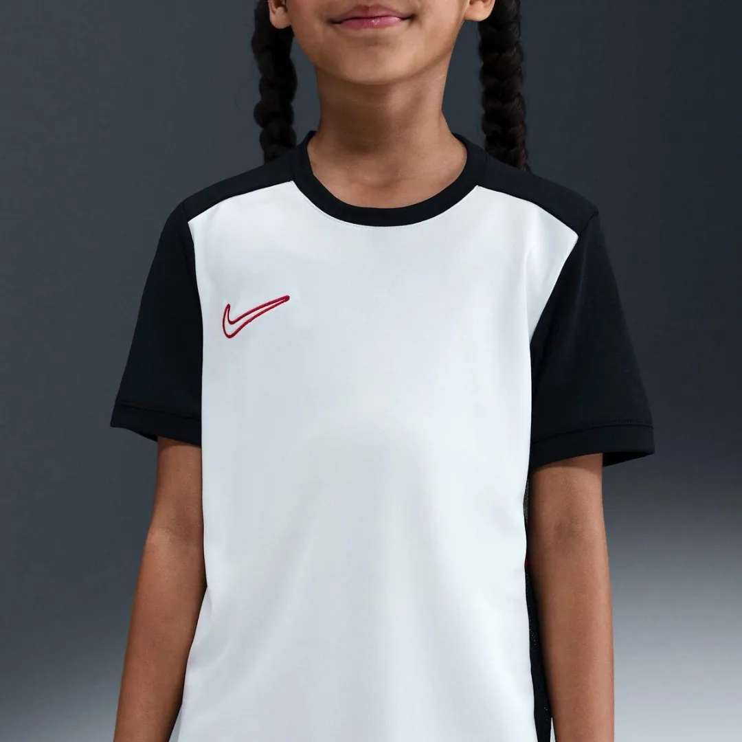 Nike Dri-FIT Academy 25 Shirt Junior HJ3716-133 - Maat 128 - Wit/Zwart/Rood