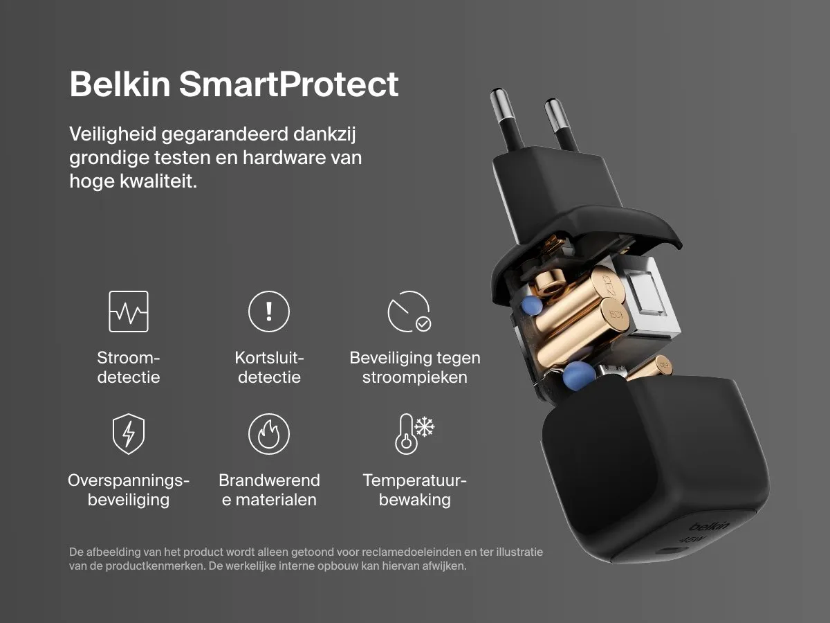 Belkin WCA013kqBK USB-C Wandlader 45W - Zwart