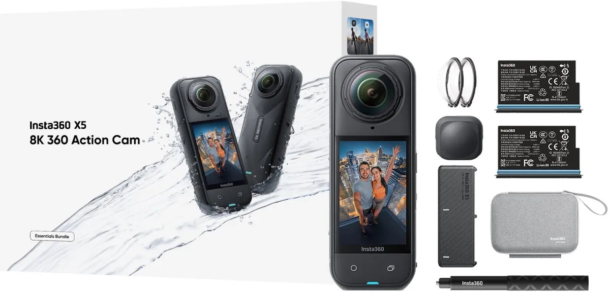 Insta360 X5 Essentials Combo Actioncam - Zwart