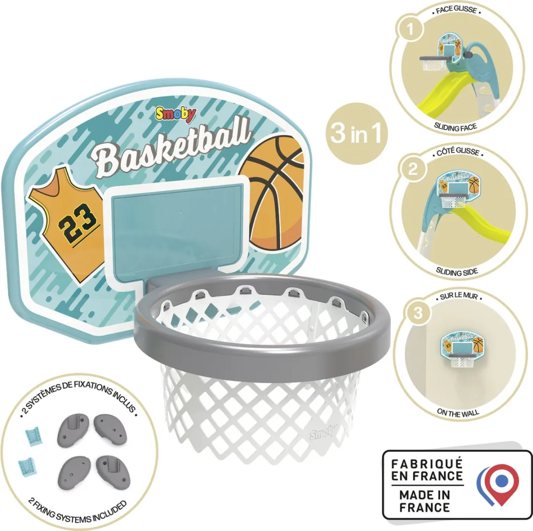 Smoby Basketball Hoop 7600820700 - Blauw/Grijs/Wit/Oranje