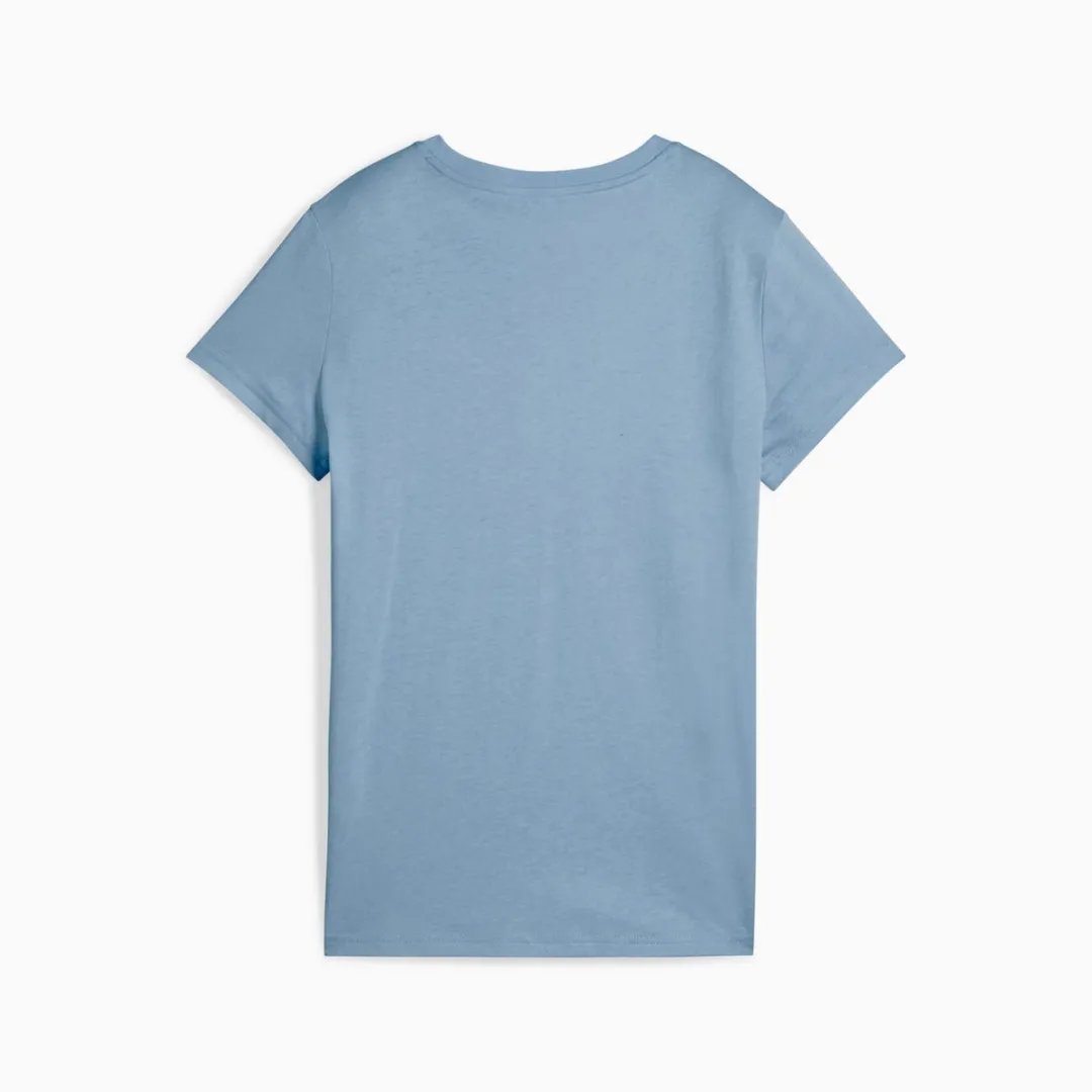 PUMA Ess Small No. 1 Logo Tee Dames - M - Blauw