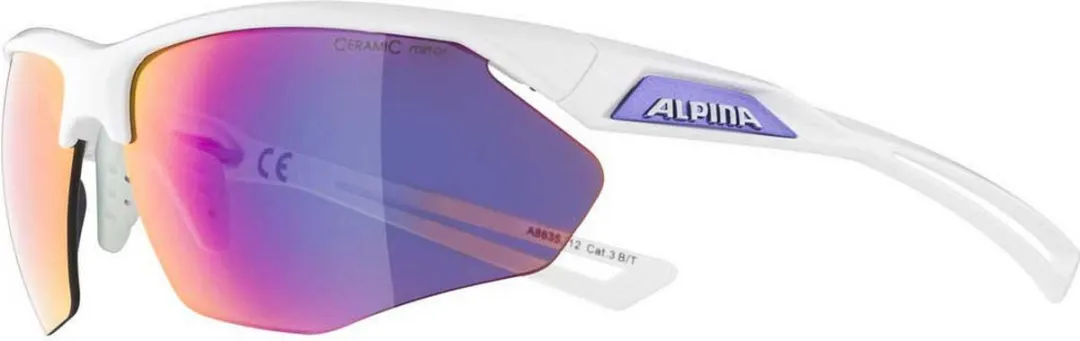 Alpina Nylos HR Gespiegeld Zonnebril - Paarse spiegel - Wit 132