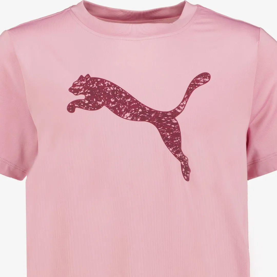 PUMA Tad ESS Log Graphic Kinder T-shirt - Roze - Maat 164/170 - afbeelding 4 van 4