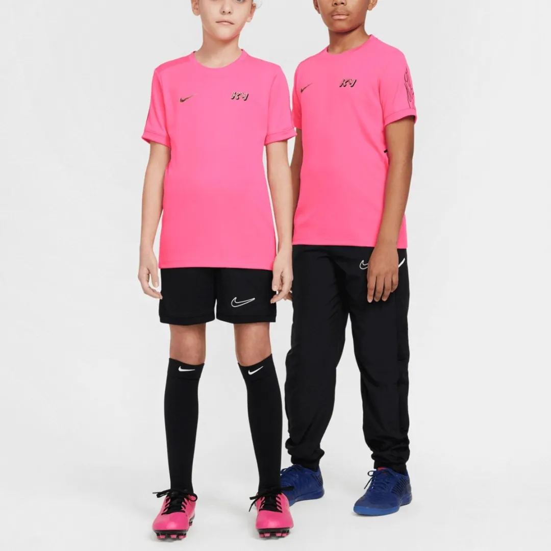 Nike Kylian Mbappé Academy Shirt Junior HQ3688-645 - Maat 158 - Roze/Zwart/Goud