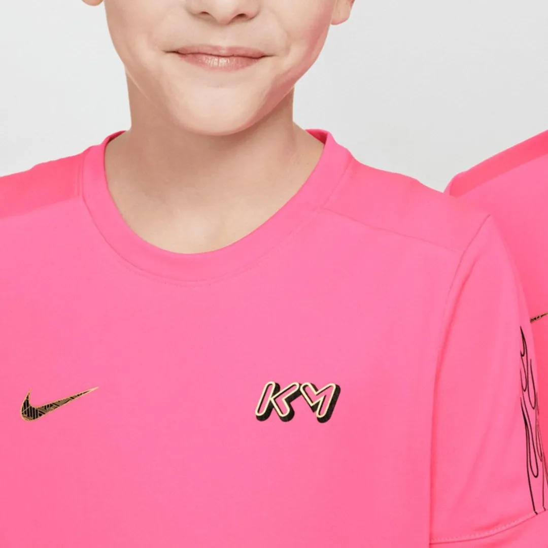 Nike Kylian Mbappé Academy Shirt Junior HQ3688-645 - Maat 158 - Roze/Zwart/Goud