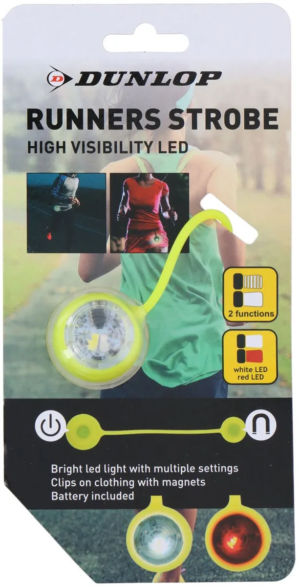 Dunlop Runners Strobe - 3x2x16cm Geel - 1x batterij