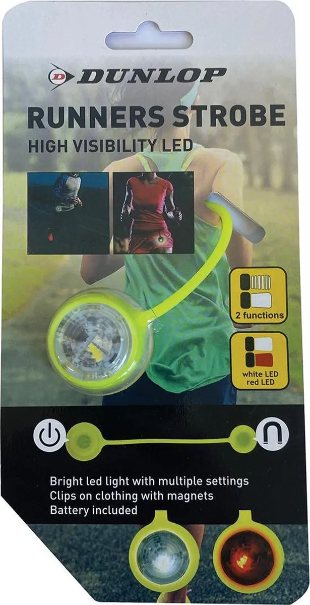 Dunlop Runners Strobe - 3x2x16cm Geel - 1x batterij