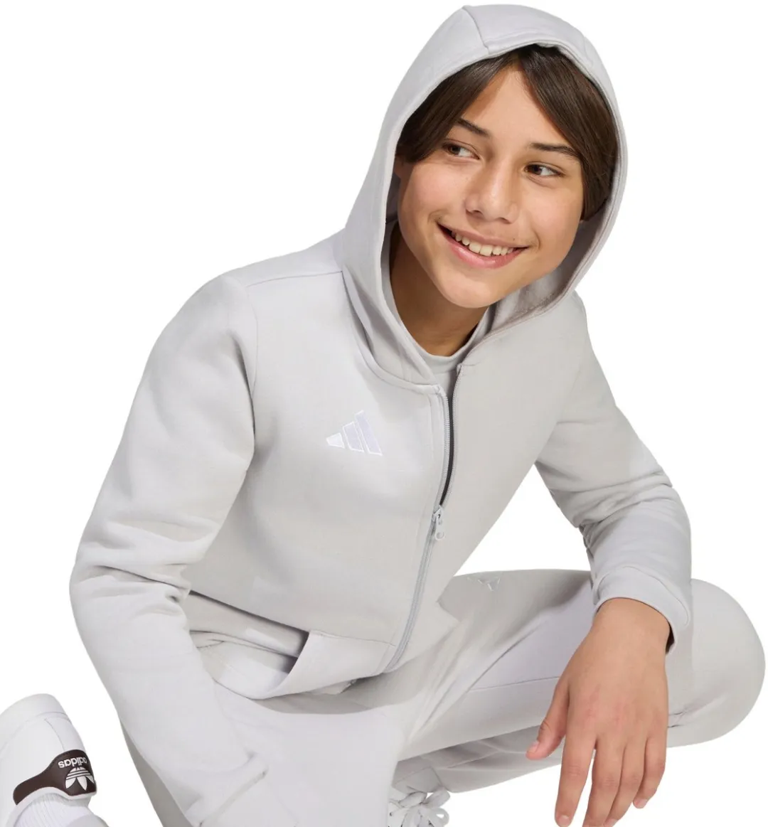 Adidas Entrada 26 Hoodie - 140cm Lichtgrijs