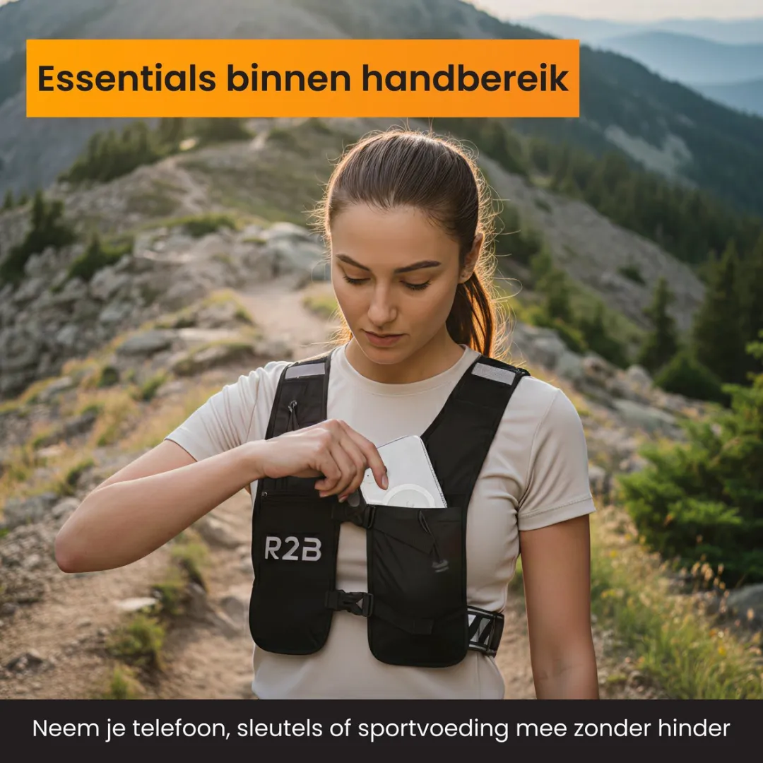 R2B Hardloopvest met Waterzak 2L - One Size