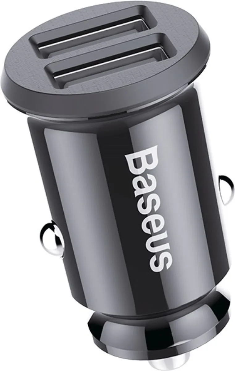 Baseus CCALL-ML01 Autolader - 2x USB 3.1A - Zwart