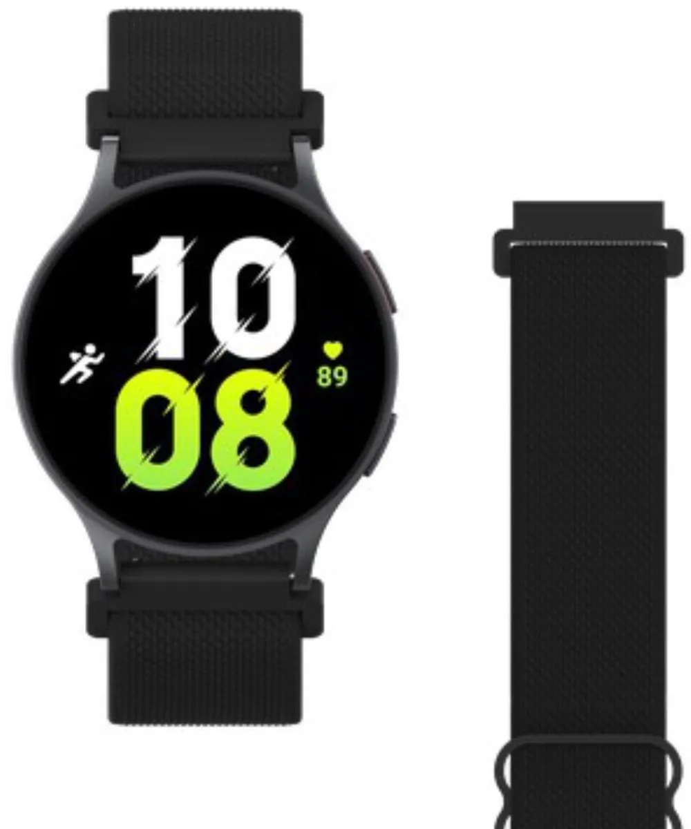 Just in Case Urban Textura Horlogebandje - Samsung Galaxy Watch - 20mm - Zwart - afbeelding 2 van 6