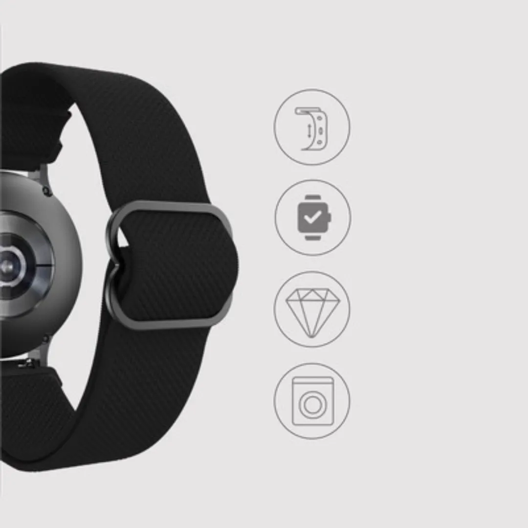 Just in Case Urban Textura Horlogebandje - Samsung Galaxy Watch - 20mm - Zwart - afbeelding 4 van 6