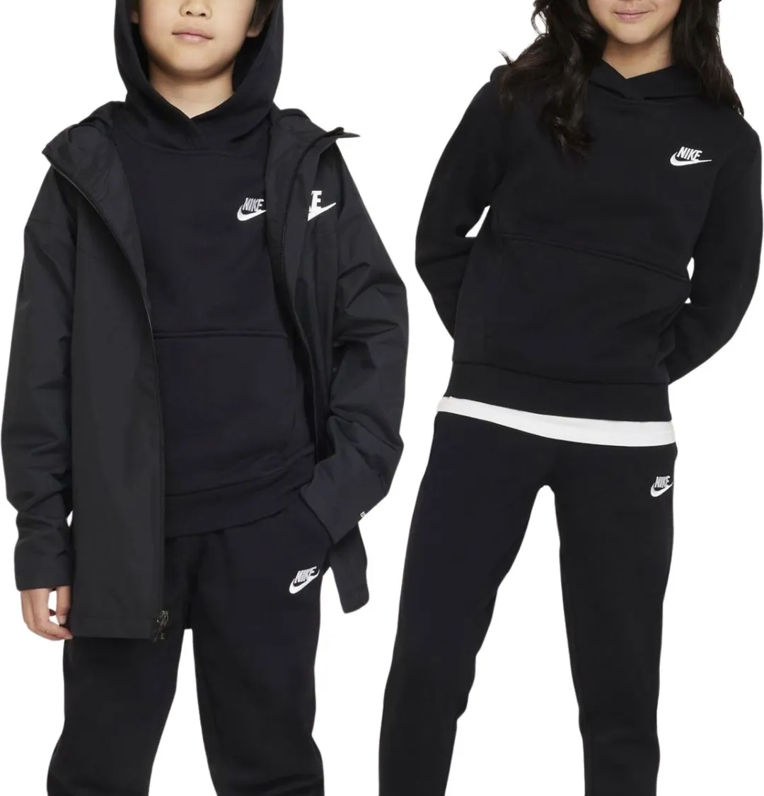 Nike NSW Club FLC HDY Trui - S - Zwart/Wit
