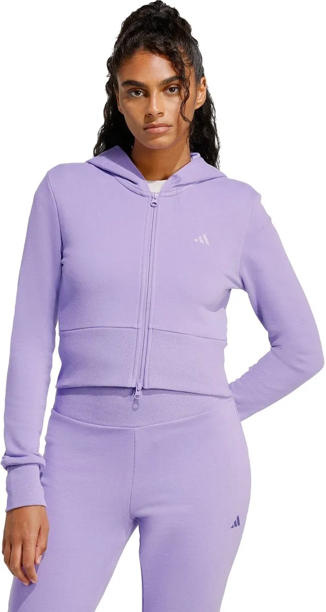 adidas Sportswear French Terry Sportjack - Lange Ritssluiting KC3891 - Paars XL