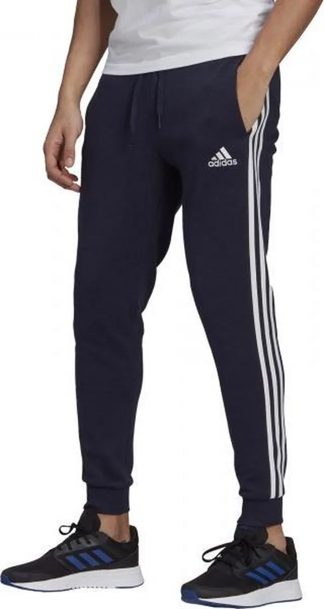 adidas Sportswear Essentials Fleece Fitted 3-Stripes Trainingsbroek S - Blauw
