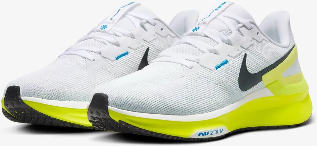 Nike Air Zoom Structure 25 Heren - Hardloopschoenen DJ7883-108 - Wit/Zwart/Geel/Blauw - afbeelding 6 van 6