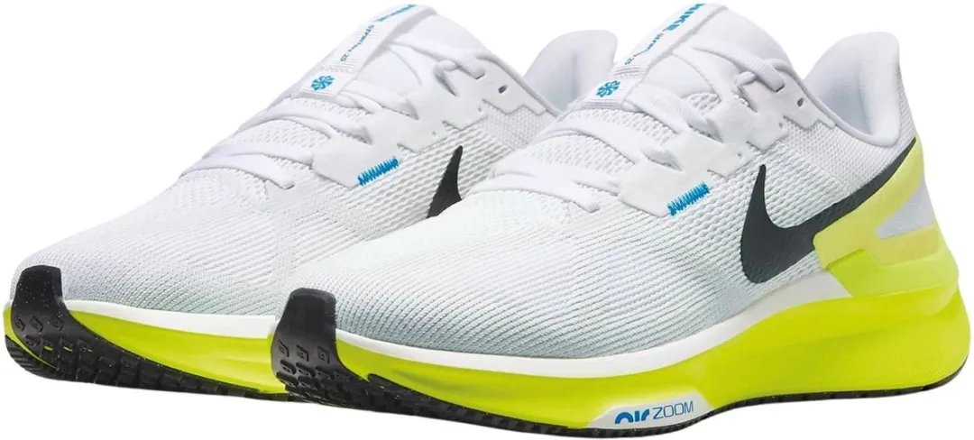 Nike Air Zoom Structure 25 Heren - Hardloopschoenen DJ7883-108 - Wit/Zwart/Geel/Blauw
