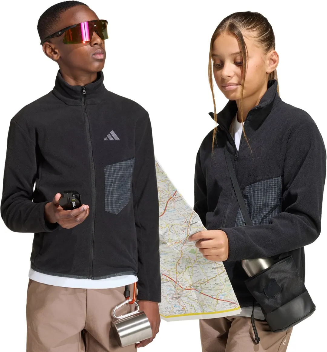 Adidas Terrex Multi Fleece Kids Lange Ritssluiting - Zwart 116