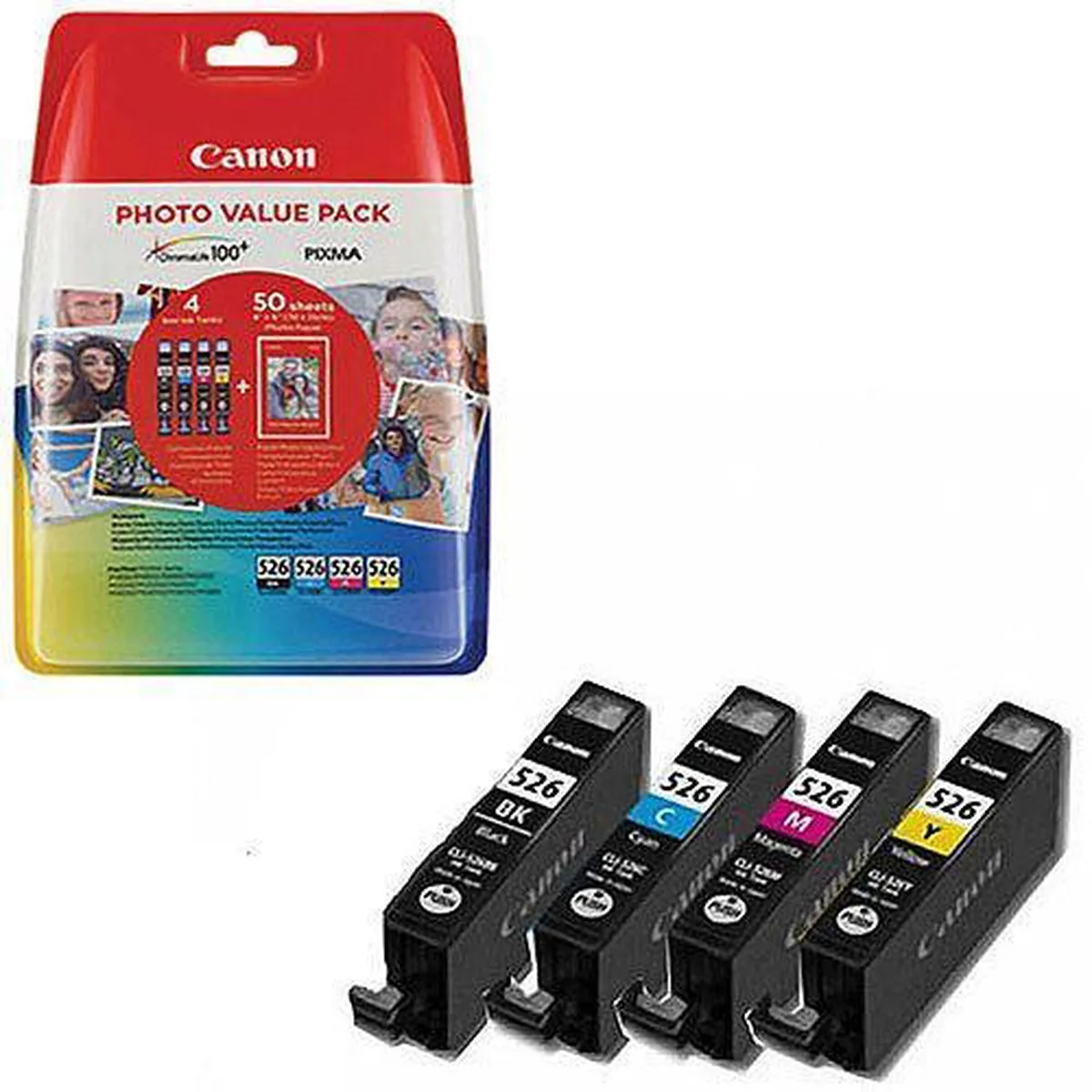 Canon CLI-526 Inktcartridgeset CMYK - 4 Stuks - 554ml