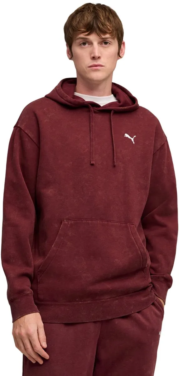 PUMA Ess Elevated Relaxed Wash Sweatshirt - Bordeaux M