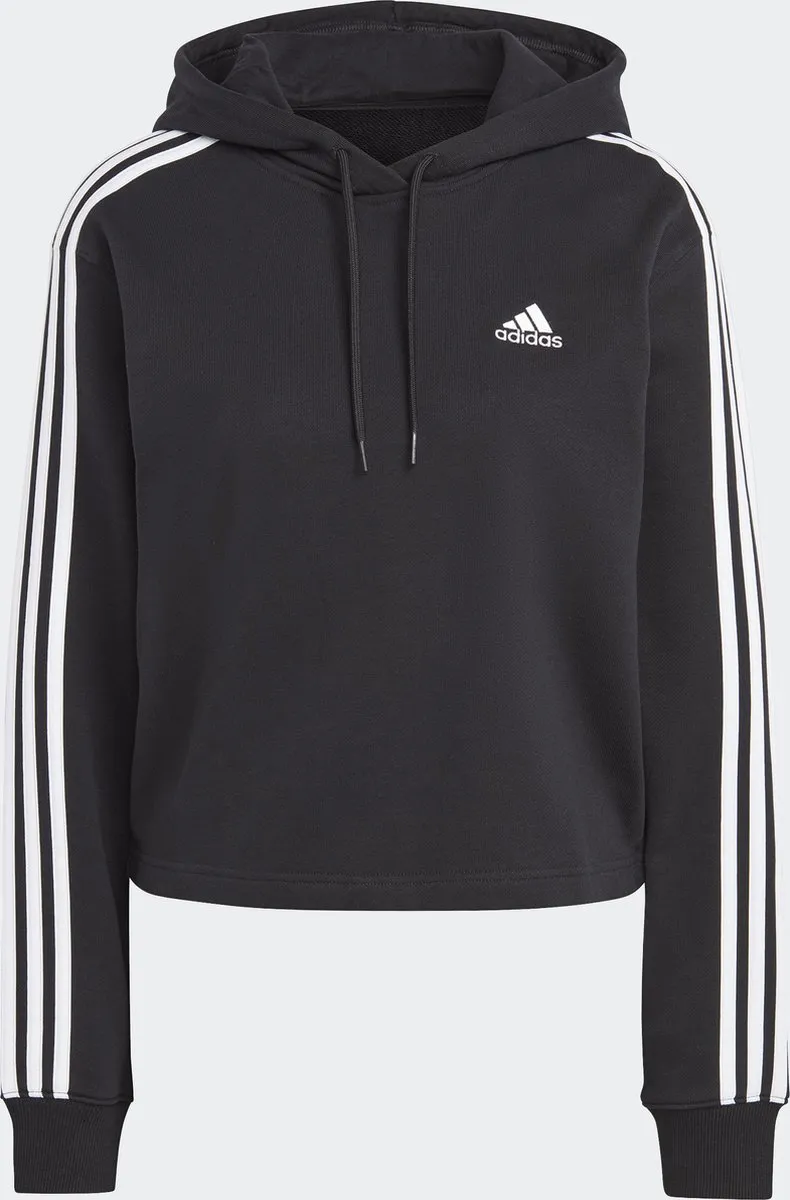 adidas Sportswear Essentials 3-Stripes French Terry Crop Hoodie IC8767 - Zwart - XL