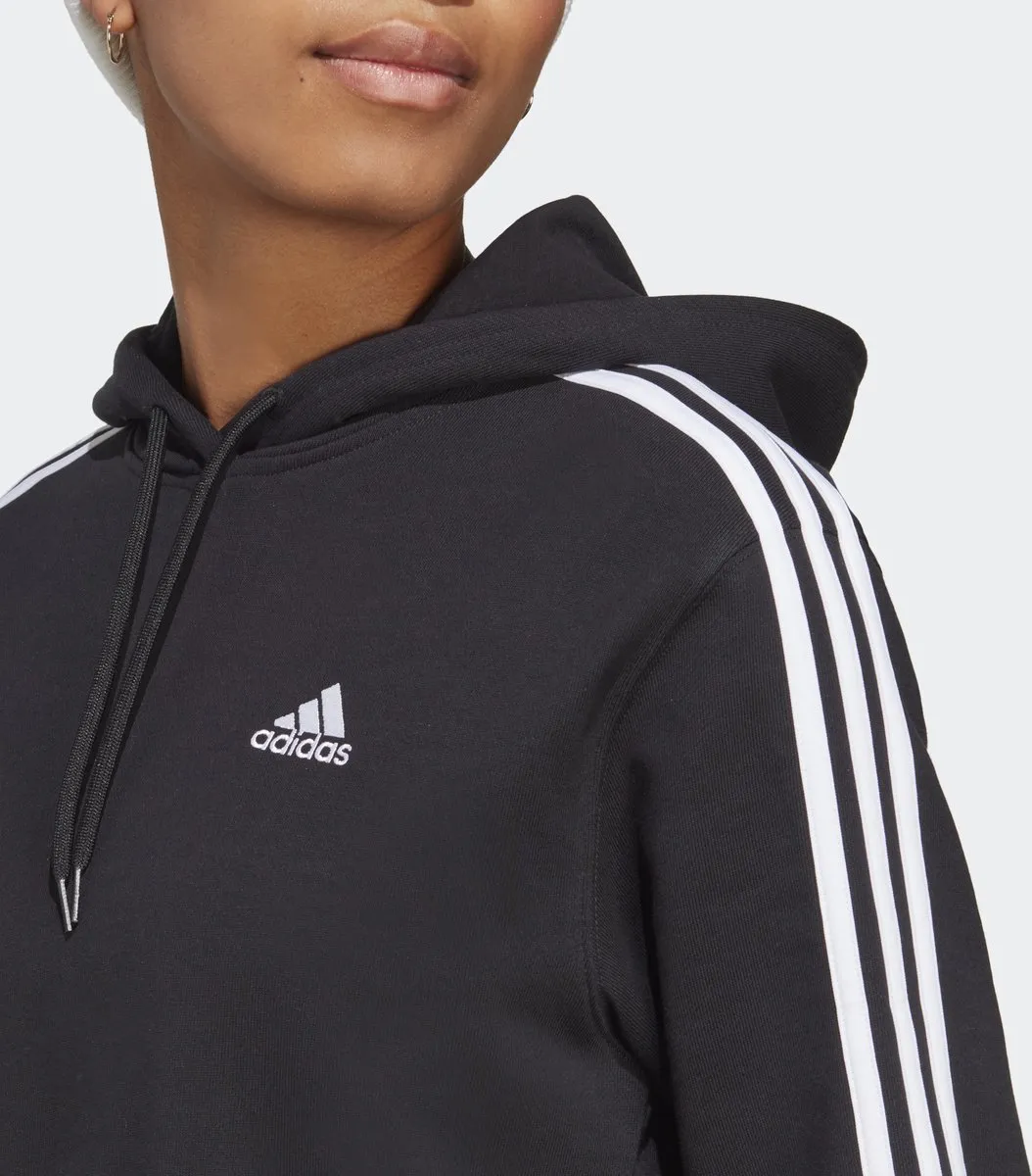adidas Sportswear Essentials 3-Stripes French Terry Crop Hoodie IC8767 - Zwart - XL