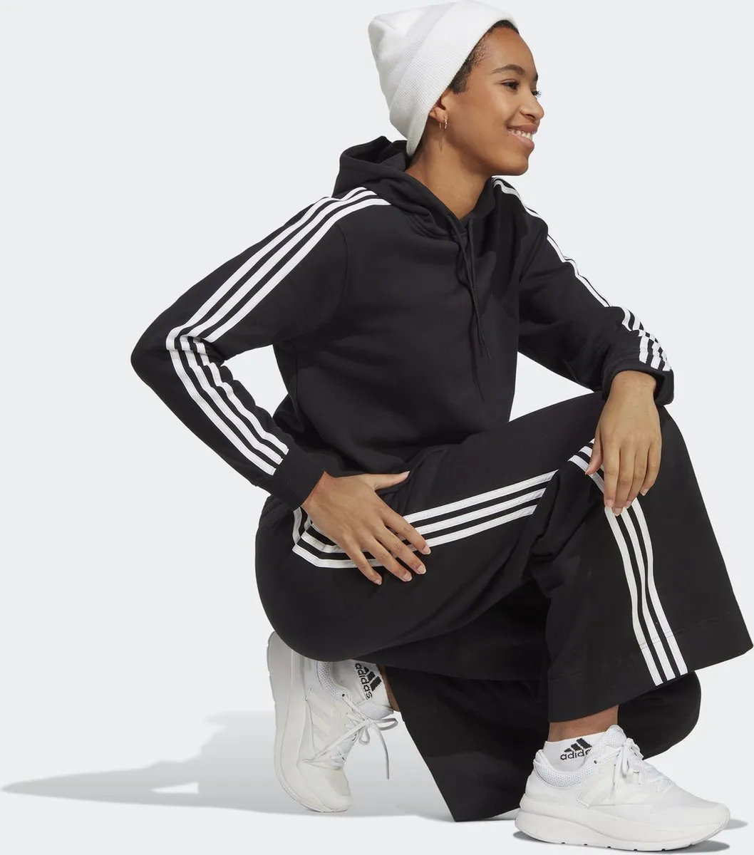 adidas Sportswear Essentials 3-Stripes French Terry Crop Hoodie IC8767 - Zwart - XL