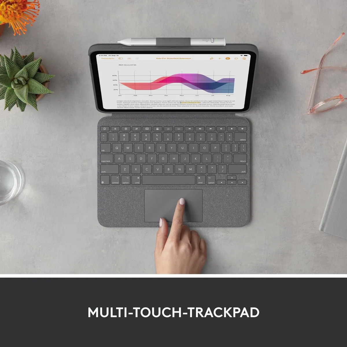 Logitech Combo Touch Toetsenbord - iPad 10e Gen 10.9" - Grijs