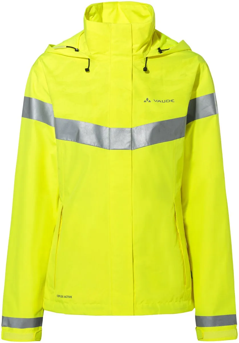 Vaude Luminum Regenjas Dames S - Neon Yellow