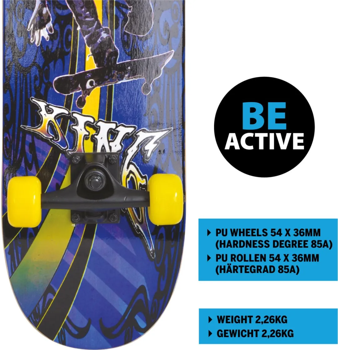 Schildkröt Skateboard - Donkerblauw/Geel/Zwart