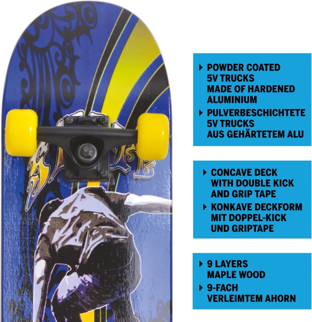 Schildkröt Skateboard - Donkerblauw/Geel/Zwart