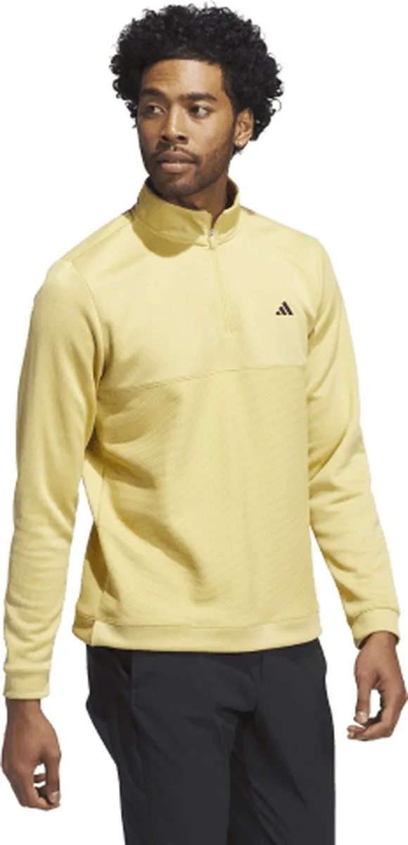 adidas TEXTURED Q ZIP Oat Heren Jacket - Geel
