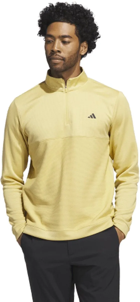 adidas TEXTURED Q ZIP Oat Heren Jacket - Geel