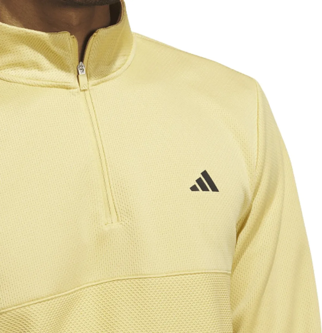 adidas TEXTURED Q ZIP Oat Heren Jacket - Geel