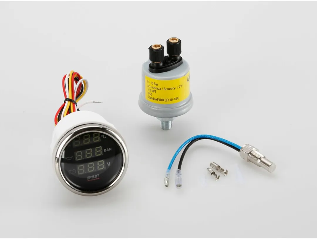 Lampa Digitale 3-in-1 Manometer 52mm - Zwart