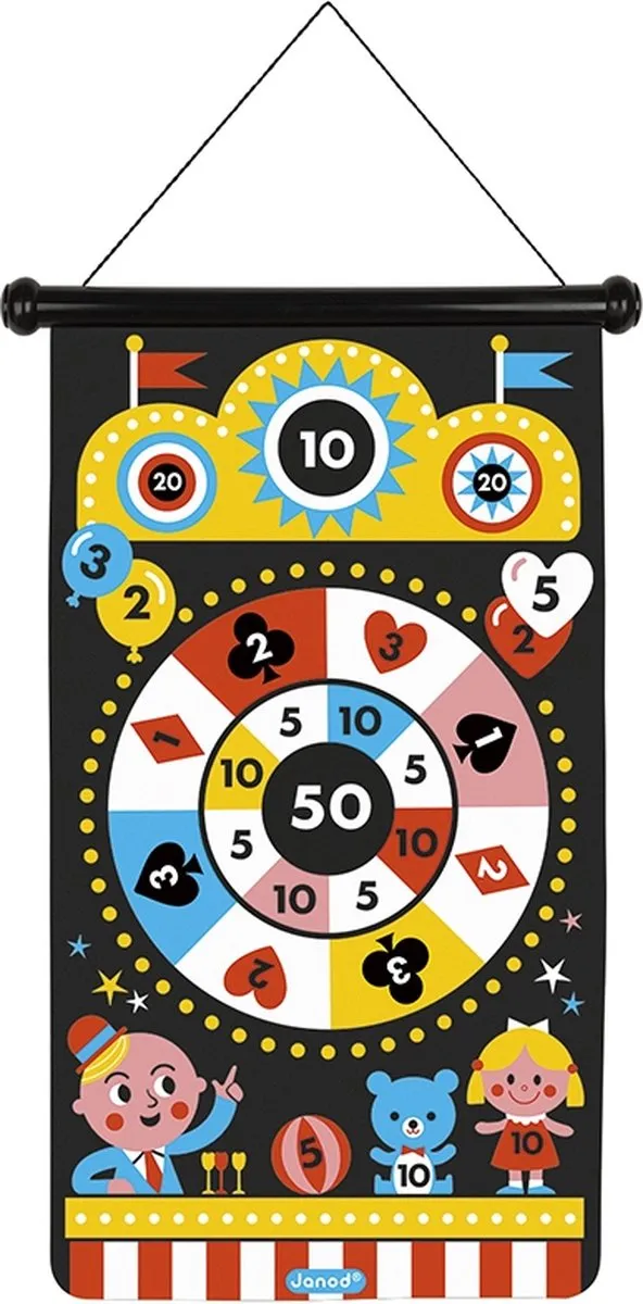 Janod Dartspel Kermis 2083 - Magnetisch Bord - 6 Darts - afbeelding 6 van 6