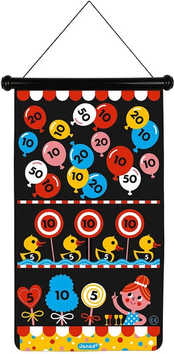 Janod Dartspel Kermis 2083 - Magnetisch Bord - 6 Darts