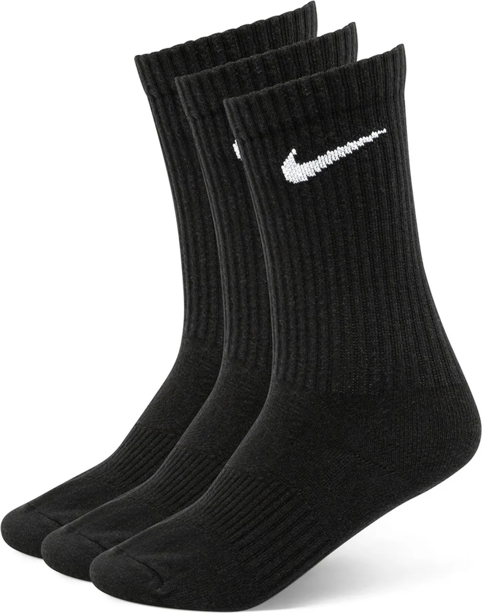 Nike Everyday Lightweight Crew Sokken SX7676-964 - 3 Stuks - Zwart/Wit/Grijs