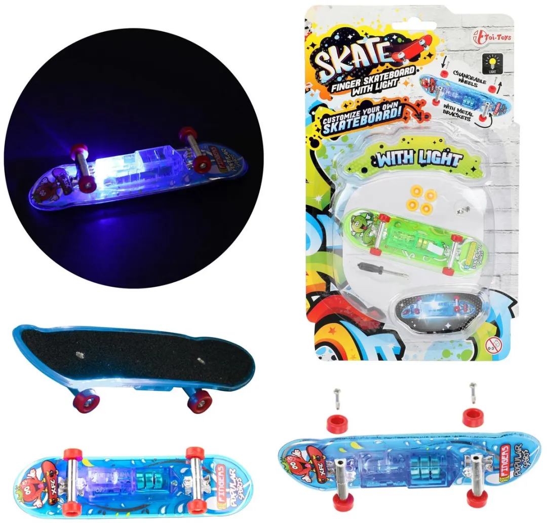 Toi-Toys Vinger Skateboard - Licht & Extra Wielen - Gemengd