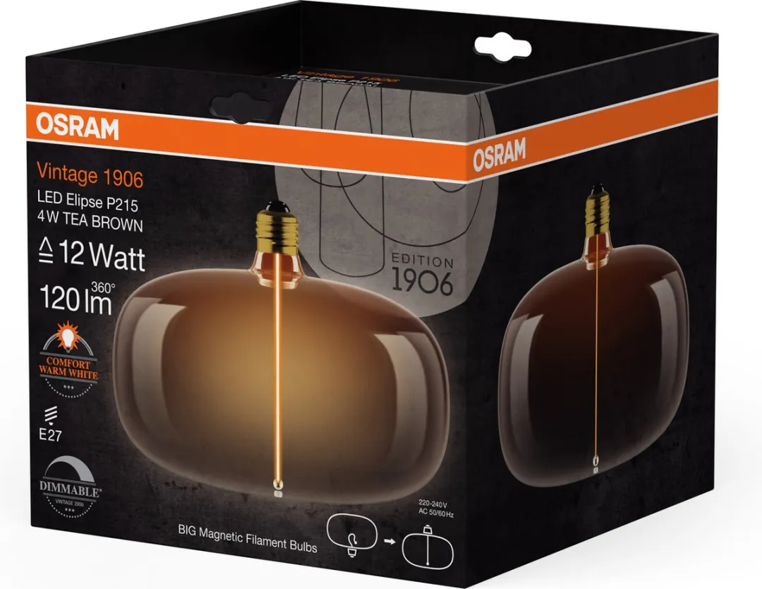 Osram Vintage 1906 Big Elipse LED - 4W 120lm E27 - Helder glas