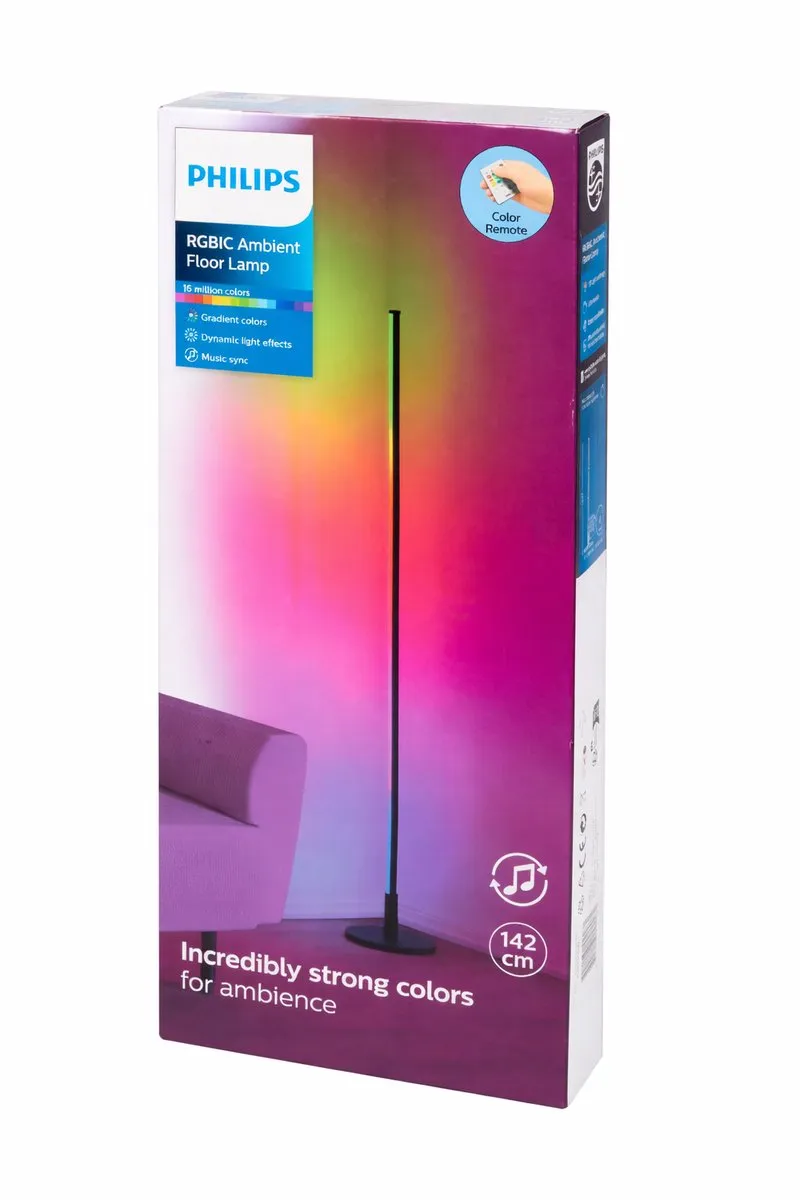 Philips LED Vloerlamp 140cm RGBIC - Meerdere kleuren