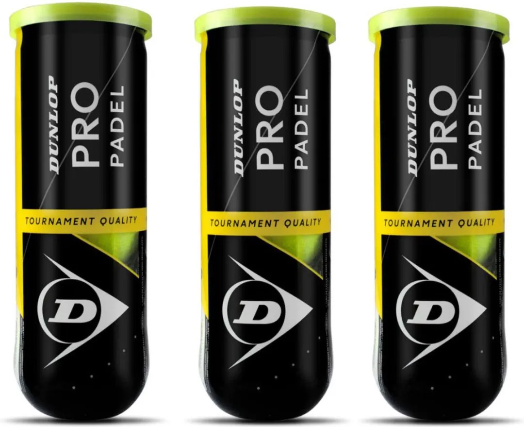 Dunlop Padelballen Pro - 3 Tubes Geel