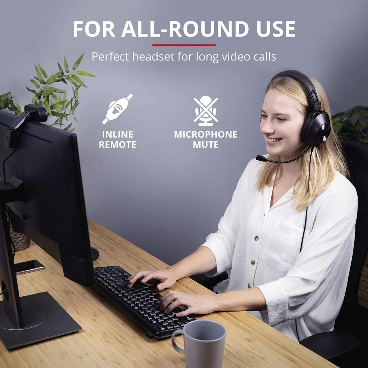 Trust HS-250 Over-Ear Headset - Zwart - afbeelding 6 van 6