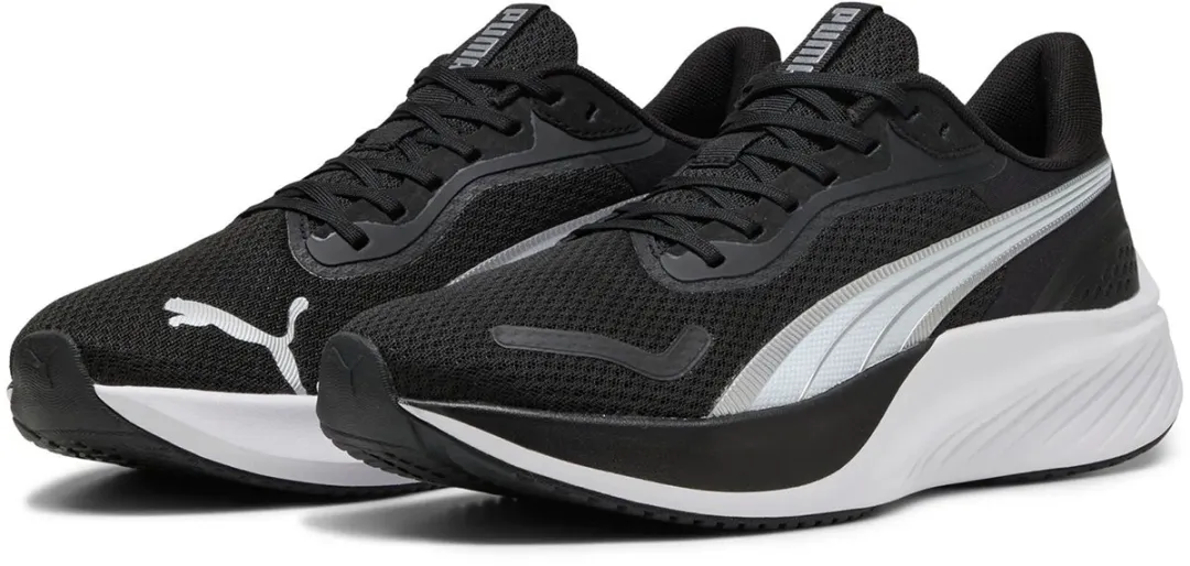 PUMA Pounce Lite Hardloopschoenen 46 - Wit/Zwart/Zilver