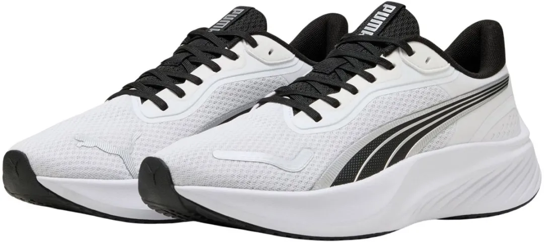 PUMA Pounce Lite Hardloopschoenen 46 - Wit/Zwart/Zilver