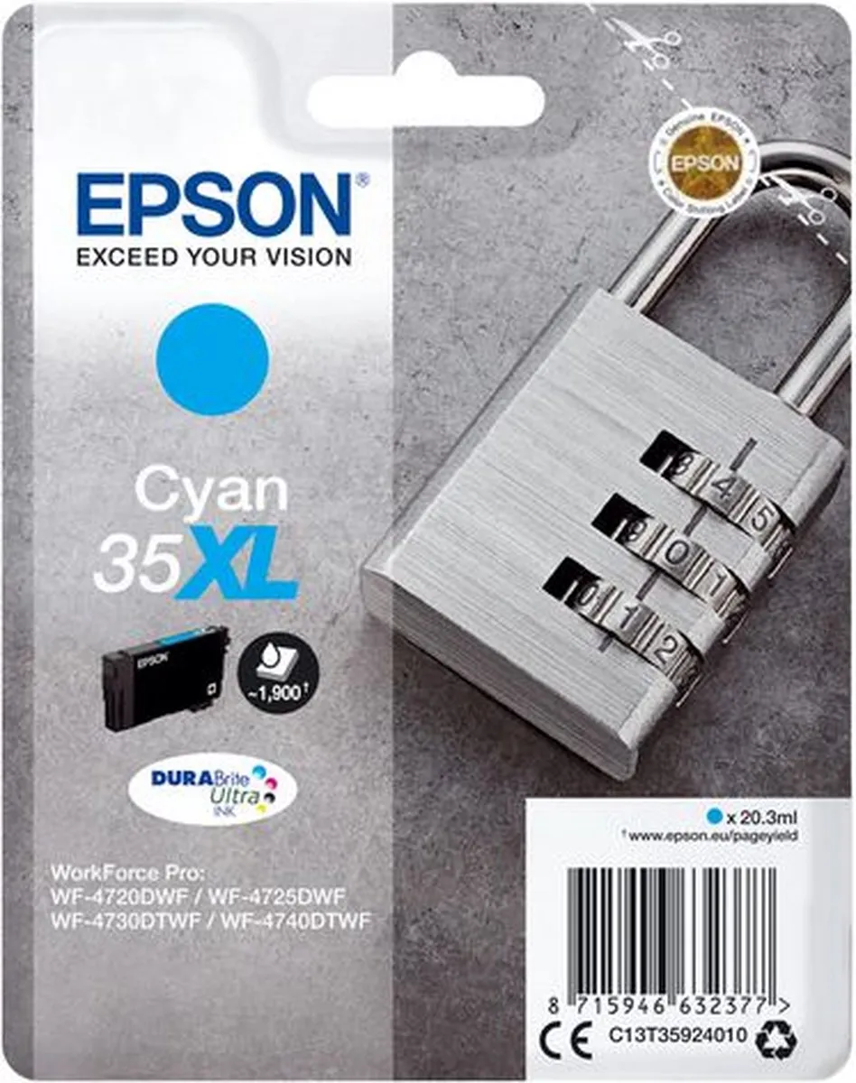 Epson 35XL Cyan Inktcartridge - 1900 pagina's