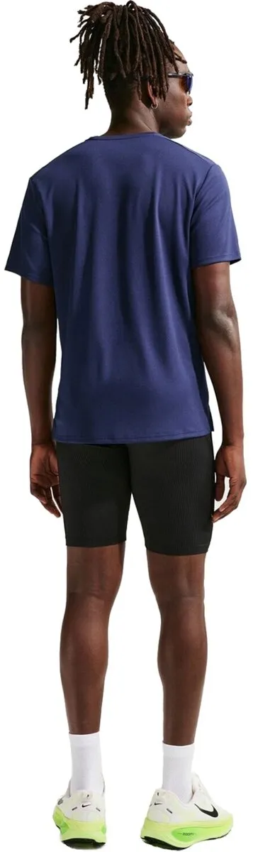 Nike Miler Dri-FIT Heren Hardloop T-shirt DV9315-410 - XL - Blauw-multicolor